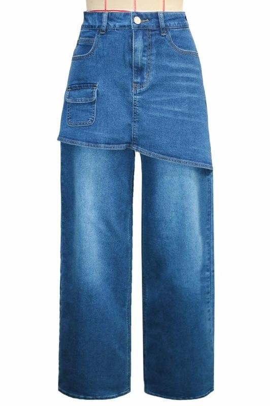 Two Piece Denim Wide Leg Set