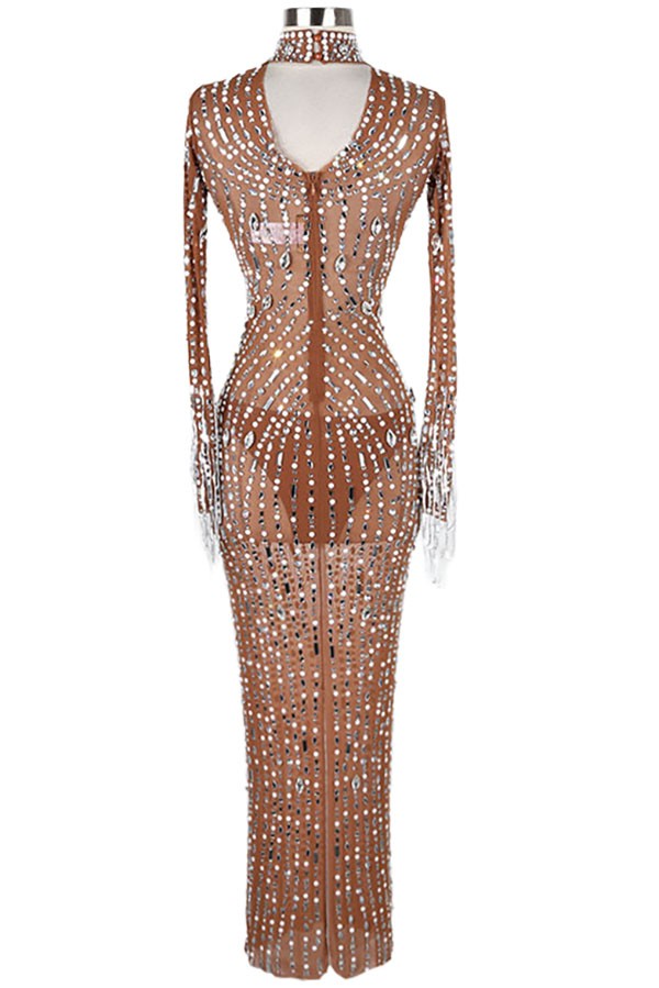Crystal Dress (Brown/Silver) - Chic by Taj