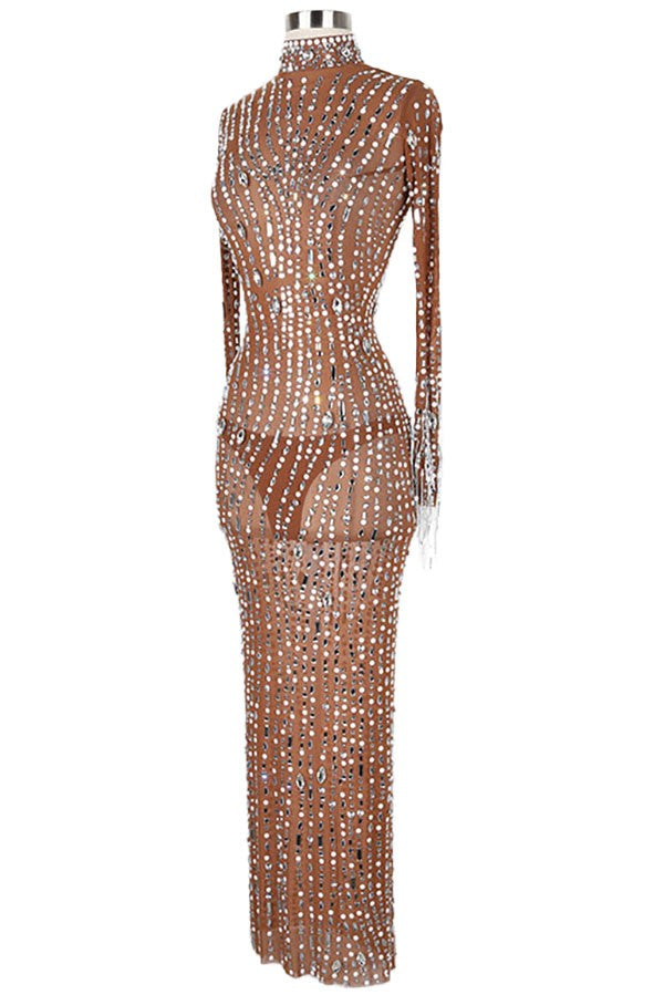Crystal Dress (Brown/Silver) - Chic by Taj