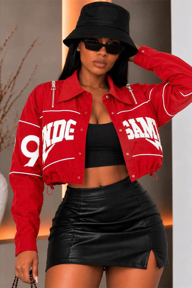 Embroidered Crop Jacket