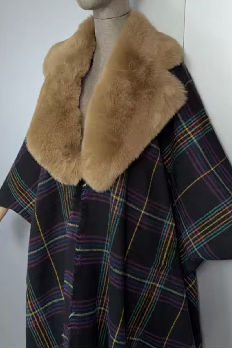 Oversized Open Front Fur Cardigan   ( PREORDER ) 12/15