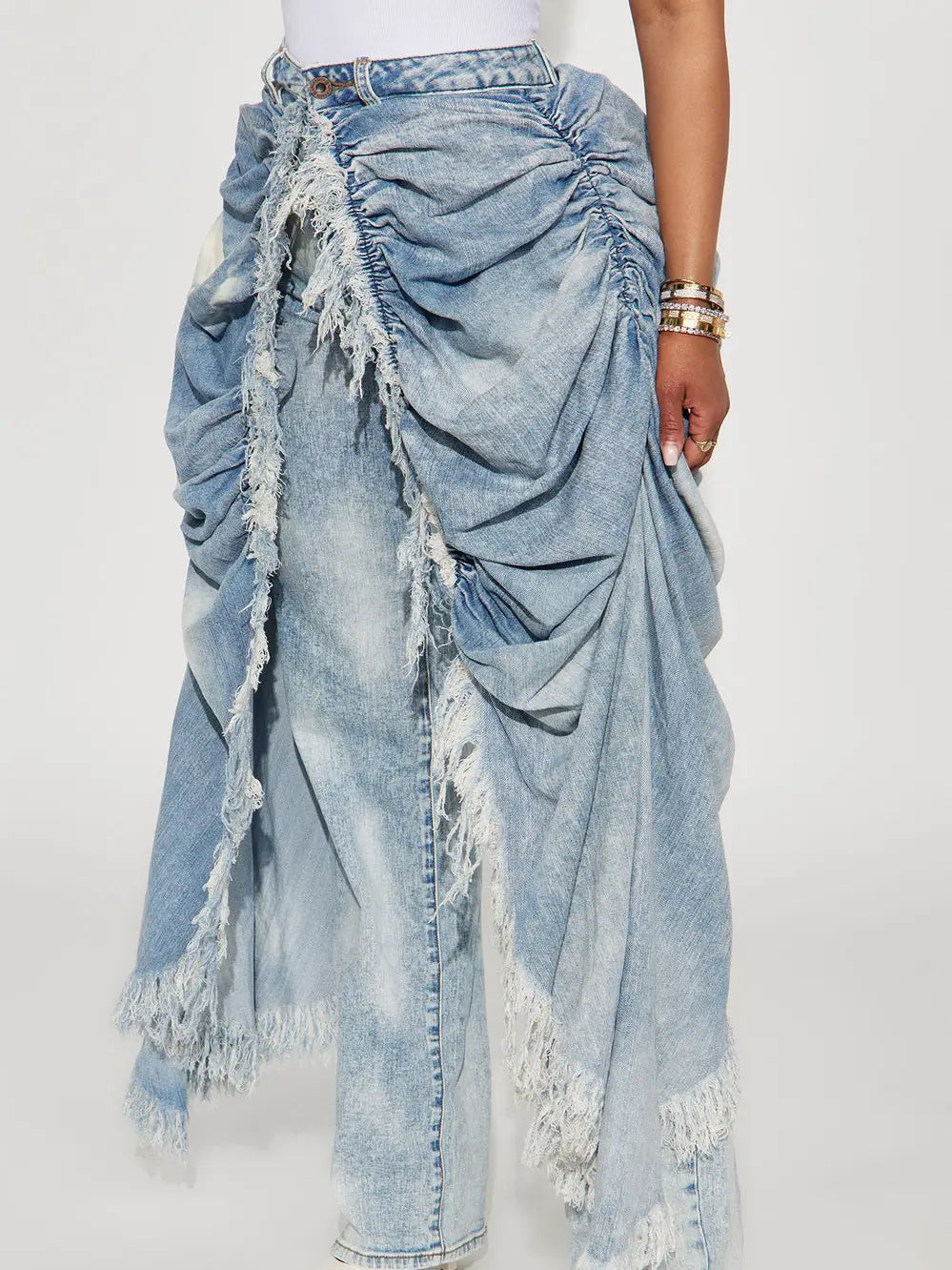 Distressed Skirt Jeans