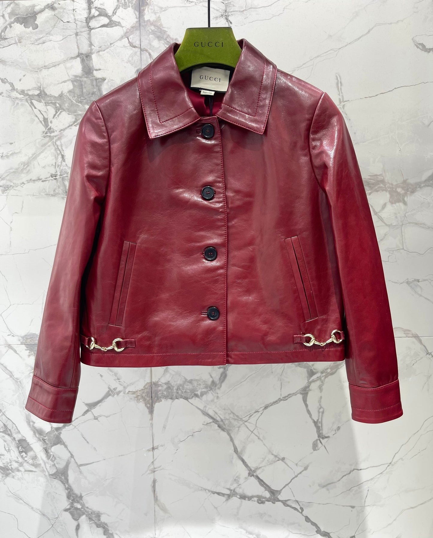 GG Red Leather Jacket