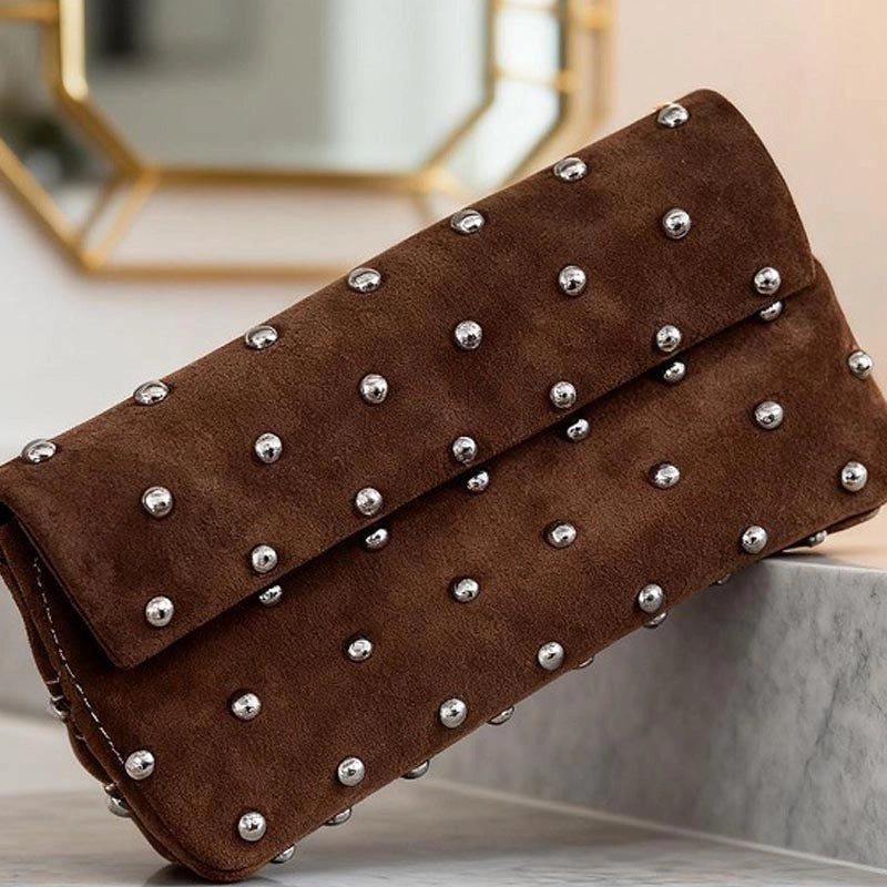 Vintage Studded Suede Handbag