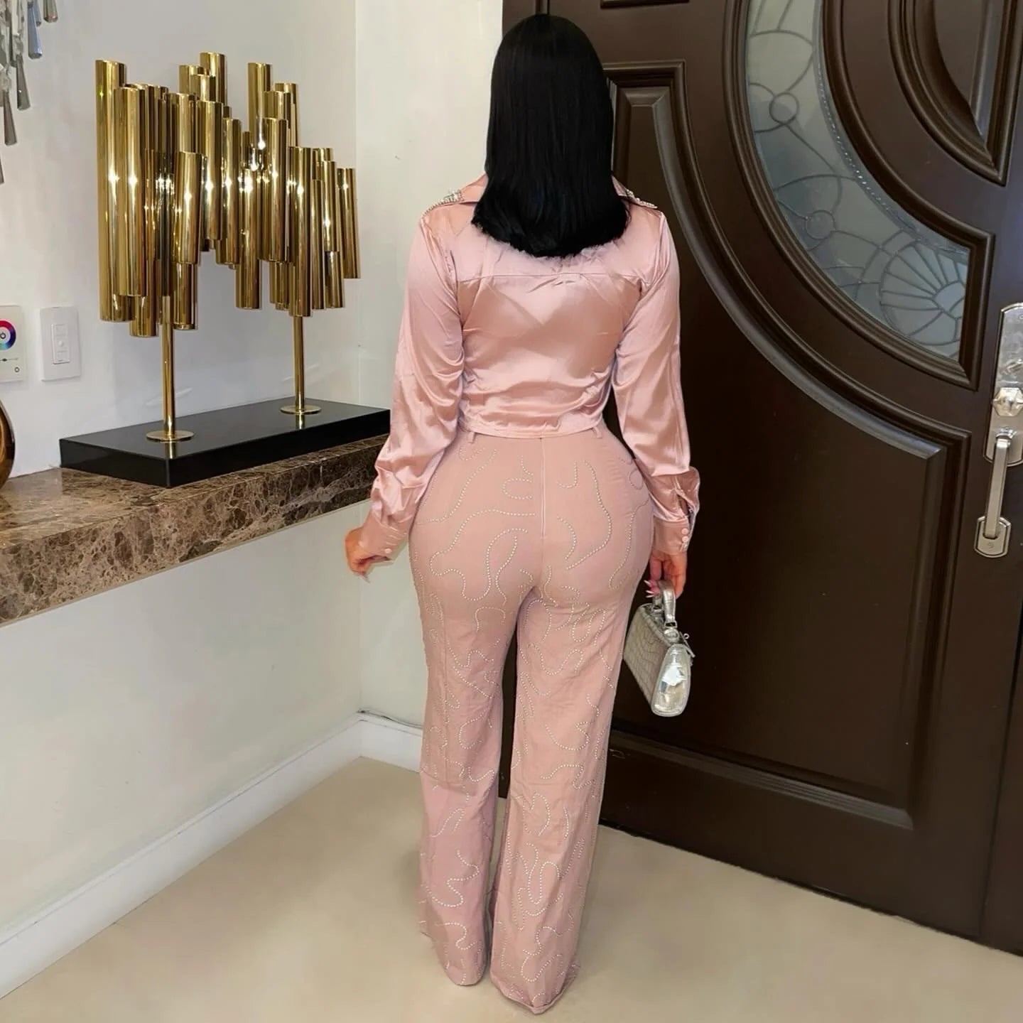 Elia glam palazzo pants set