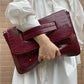 Crocodile Print Clutch with Wrist Strap - Chic by Taj