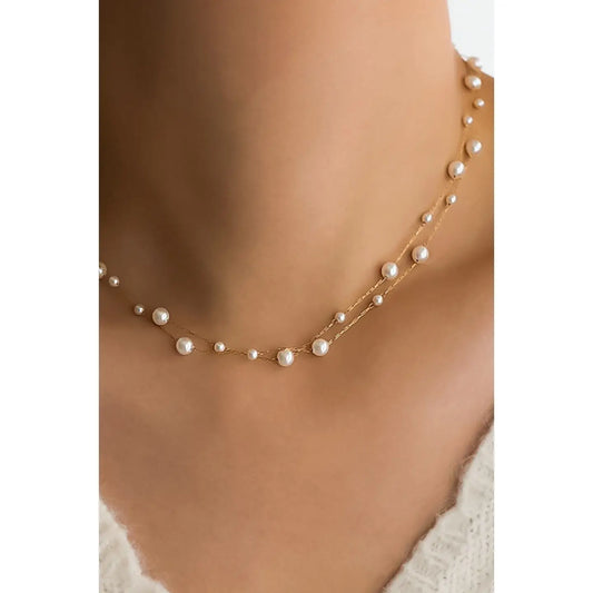 18K Gold Plated Perl Necklace -