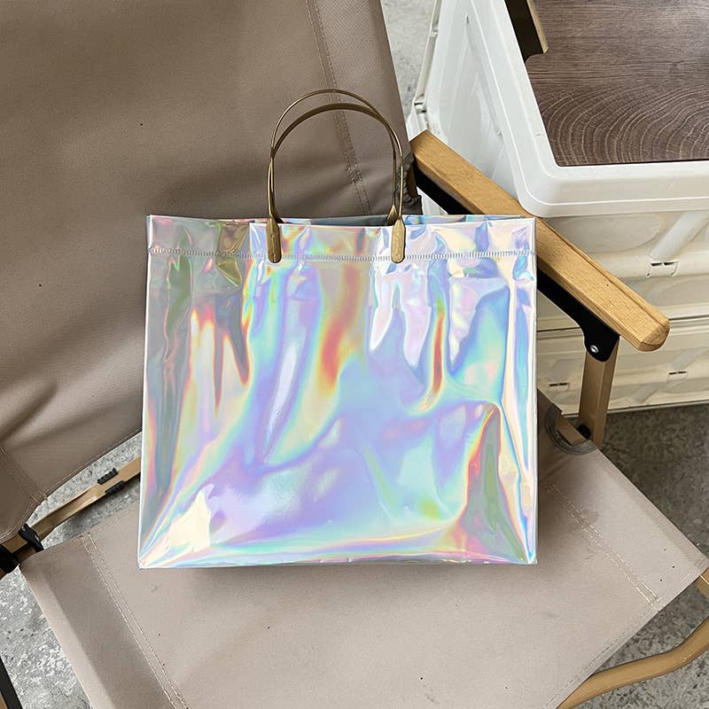 ByHome - 12pcs, 2 sizes Laser reflective sliver handle PVC gift Bag