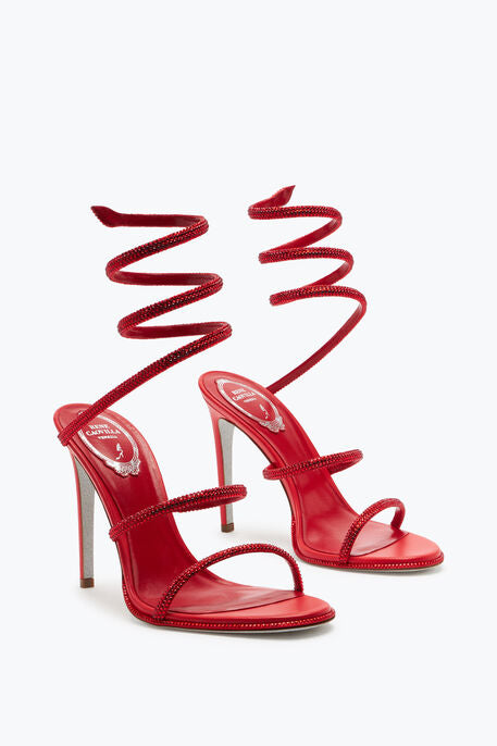CLEO RED SANDAL WITH CRYSTAL