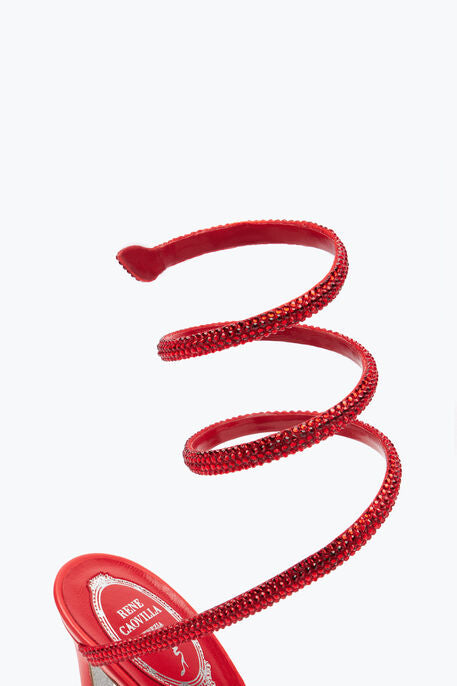 CLEO RED SANDAL WITH CRYSTAL