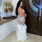 Crystal Glam Dress (White/Nude) - Chic by Taj