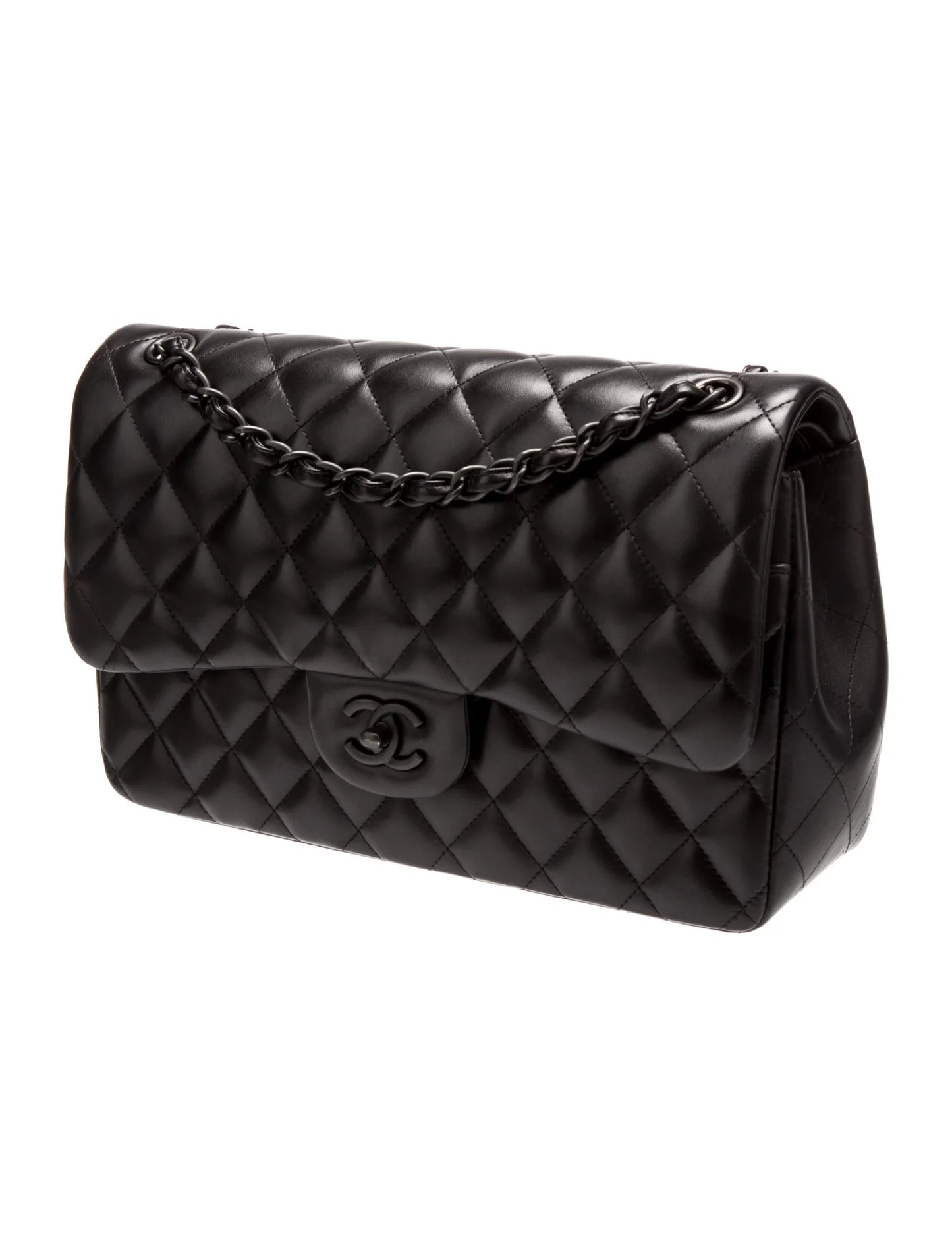 Black Double Flap Bag