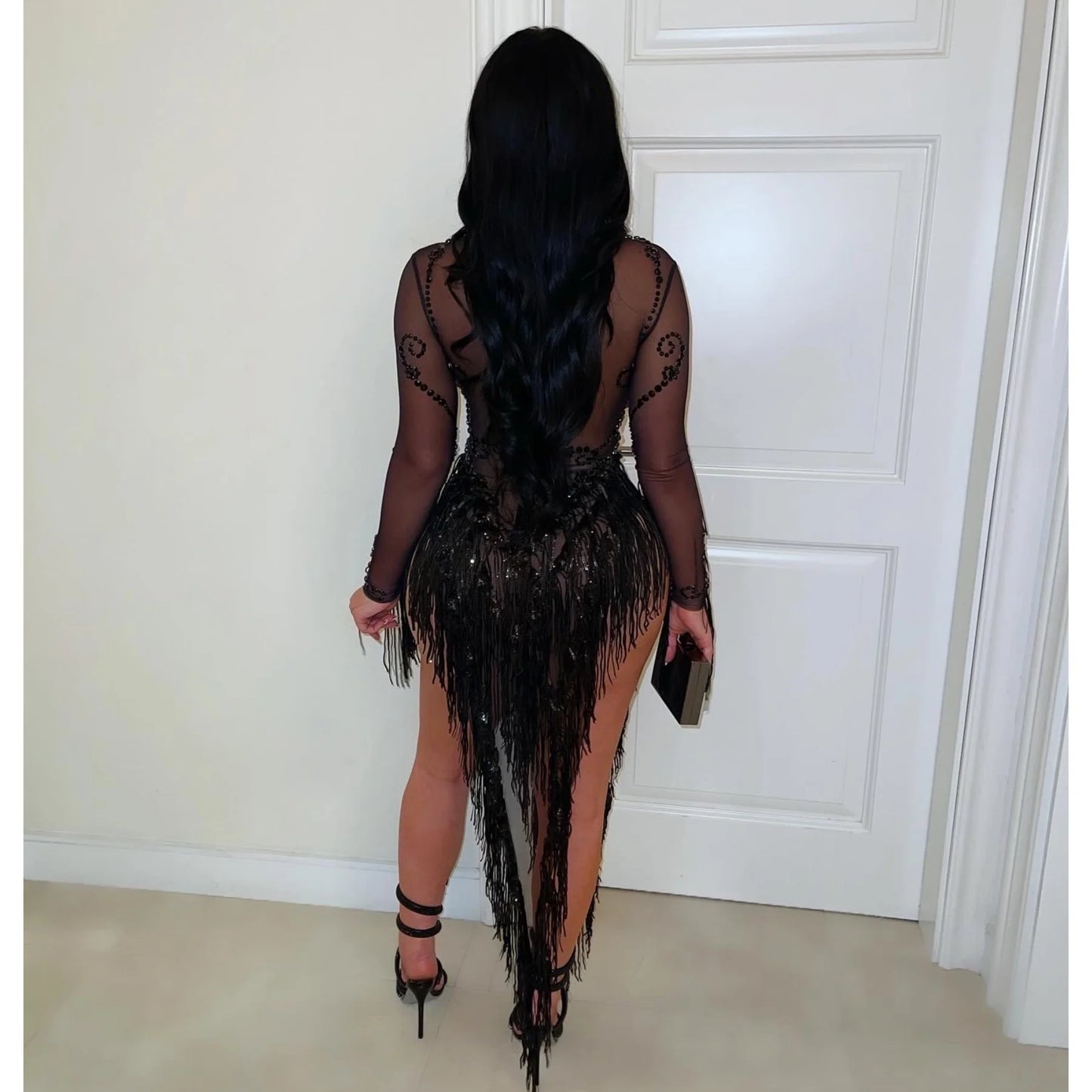 crystal glam dress (Black)