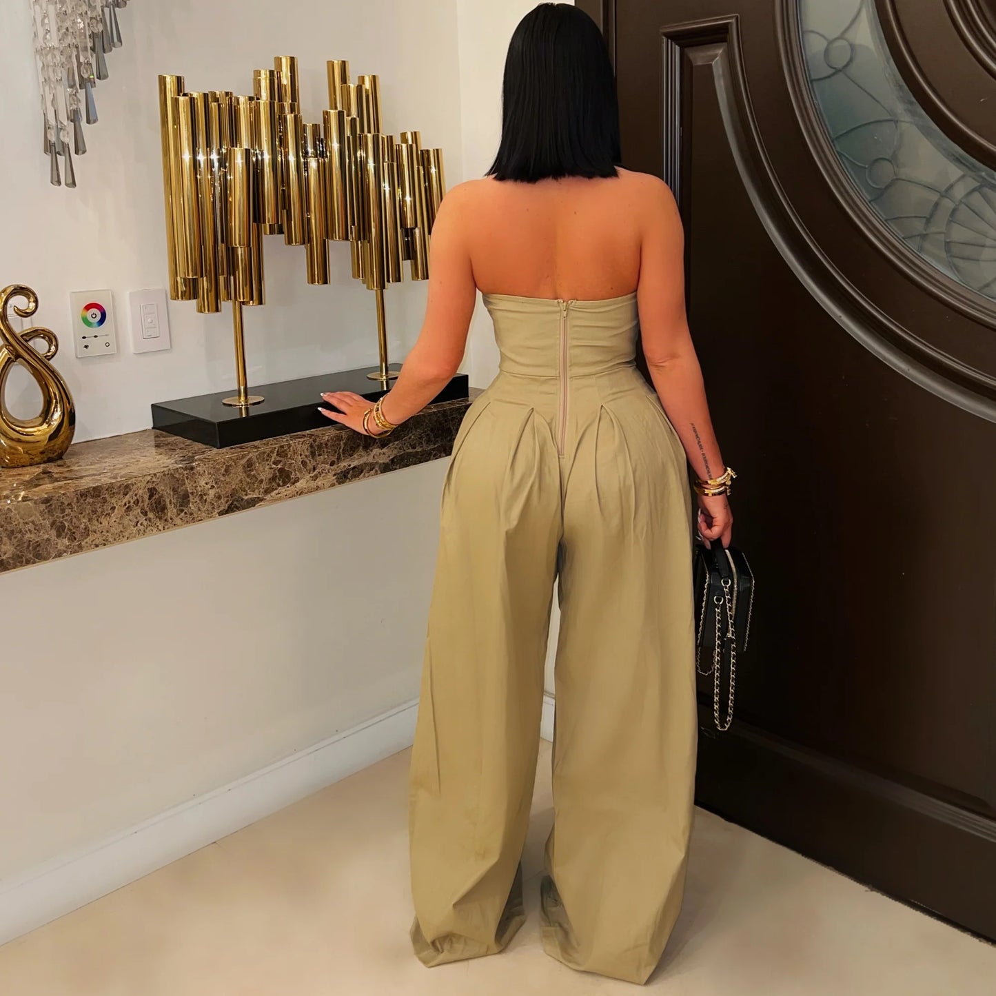 palazzo jumpsuit (Olive/gold)
