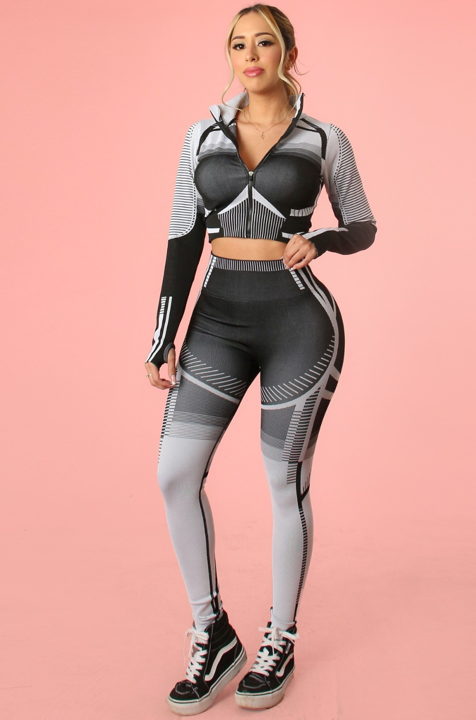 Taj ombre sport leggings set (Black/nude) - Chic by Taj