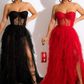 Tulle Lace Slit Dress - Chic by Taj