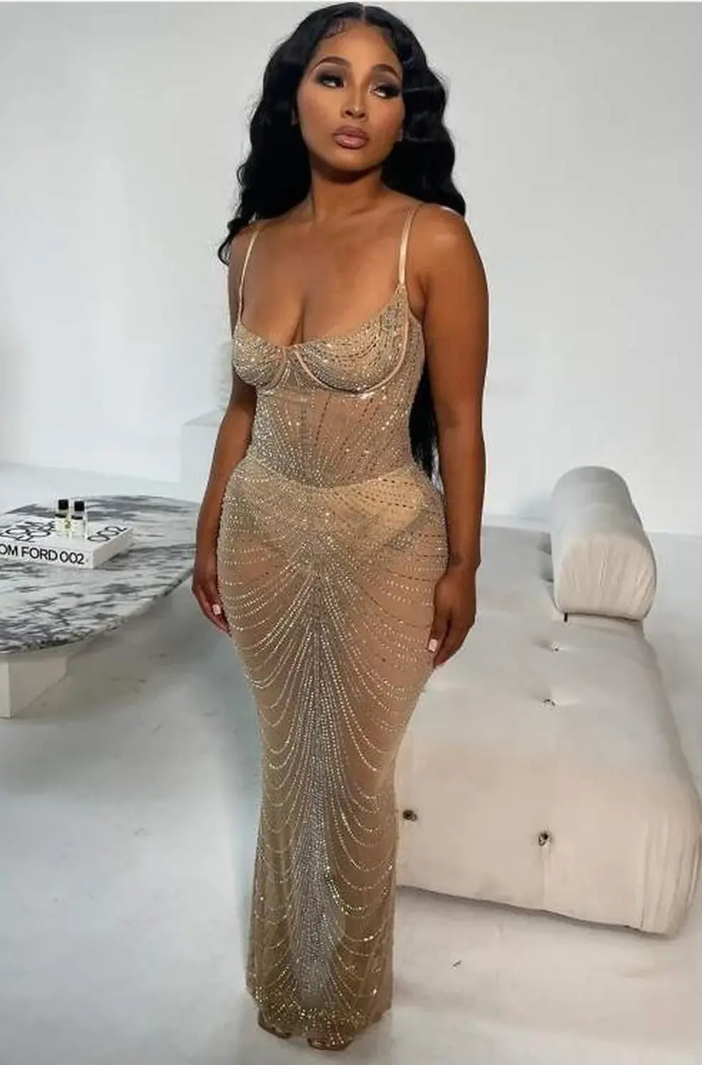 SEXY MESH SLIT DRESS - Chic by Taj