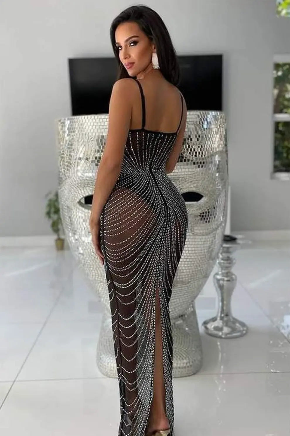 SEXY MESH SLIT DRESS - Chic by Taj