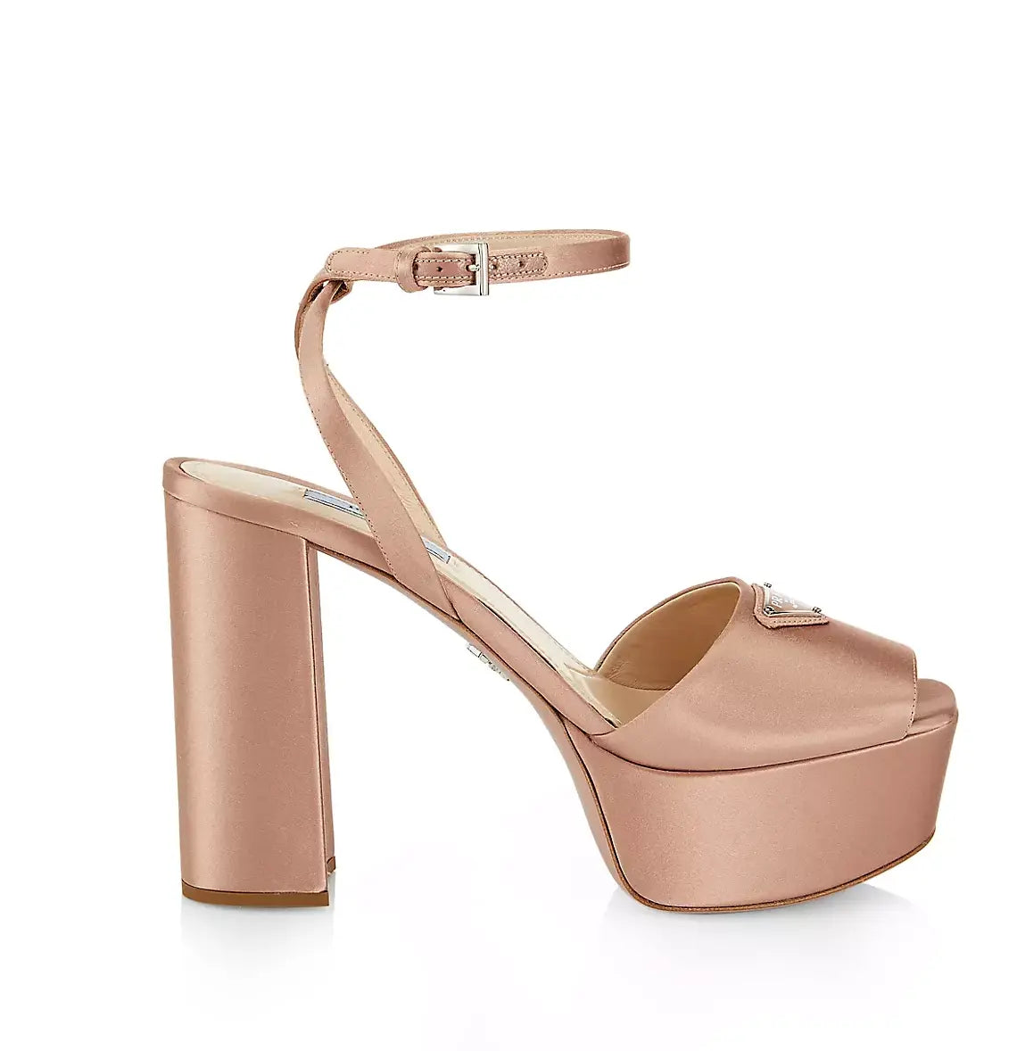 Logo Satin Platform Sandals - Chic by Taj
