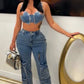 TAJ DENIM POCKET PANTS - Chic by Taj