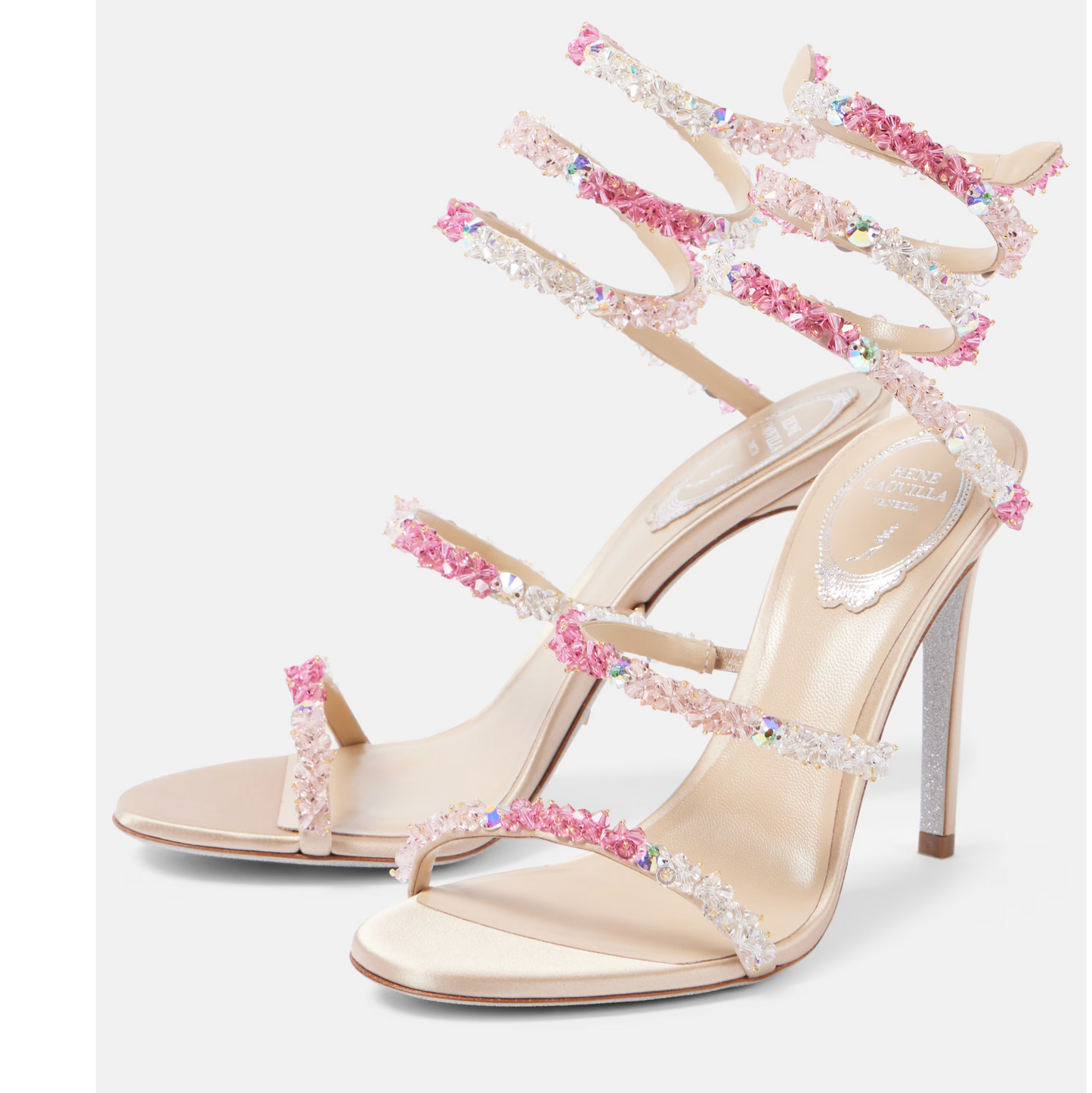 Cinderella crystal-embellished leather sandals