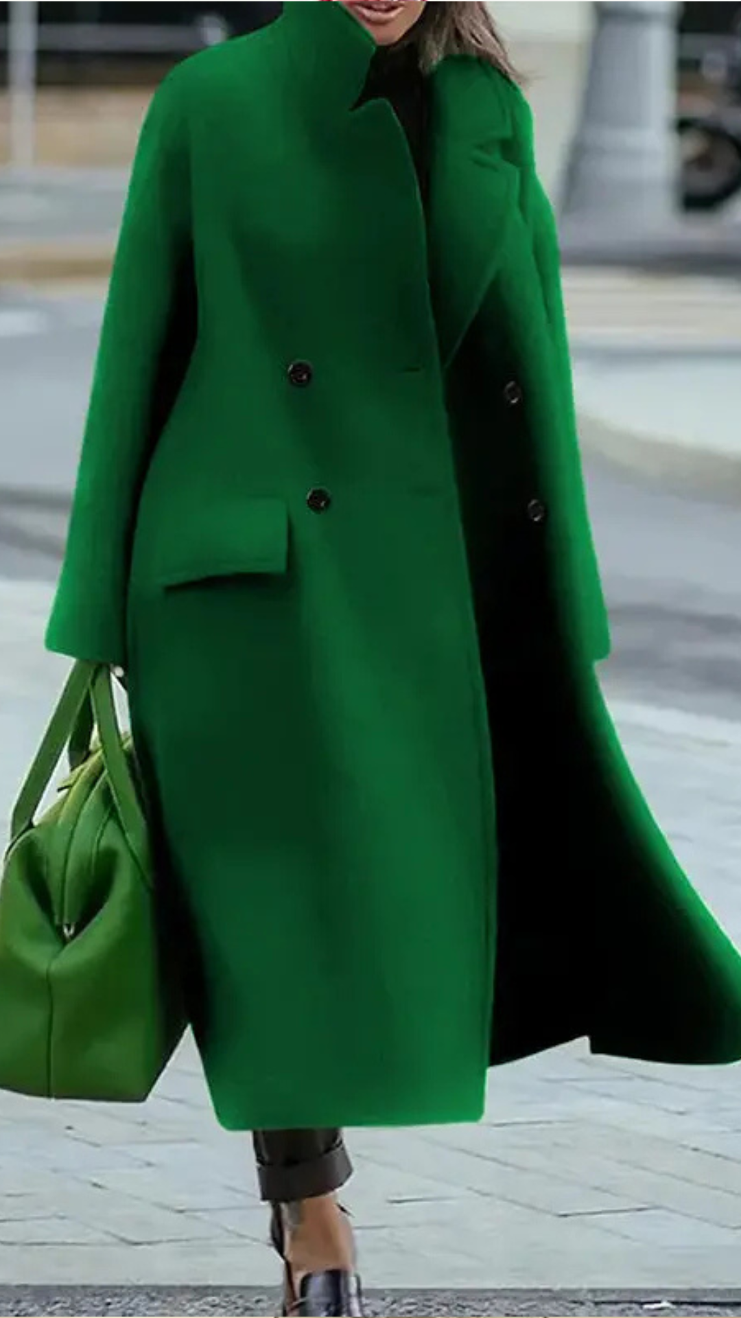 Stand Collar Woolen Coat