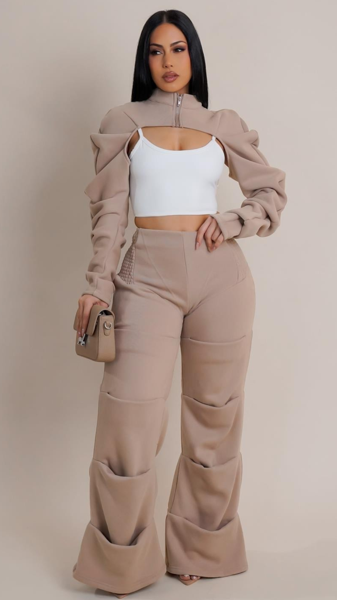 BRUSHED FLEECE SWEATSUIT SET