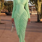 Backless Pleated Floor-Length Dress - Chic by Taj