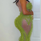 Glam Dress (Lime/Nude) - Chic by Taj