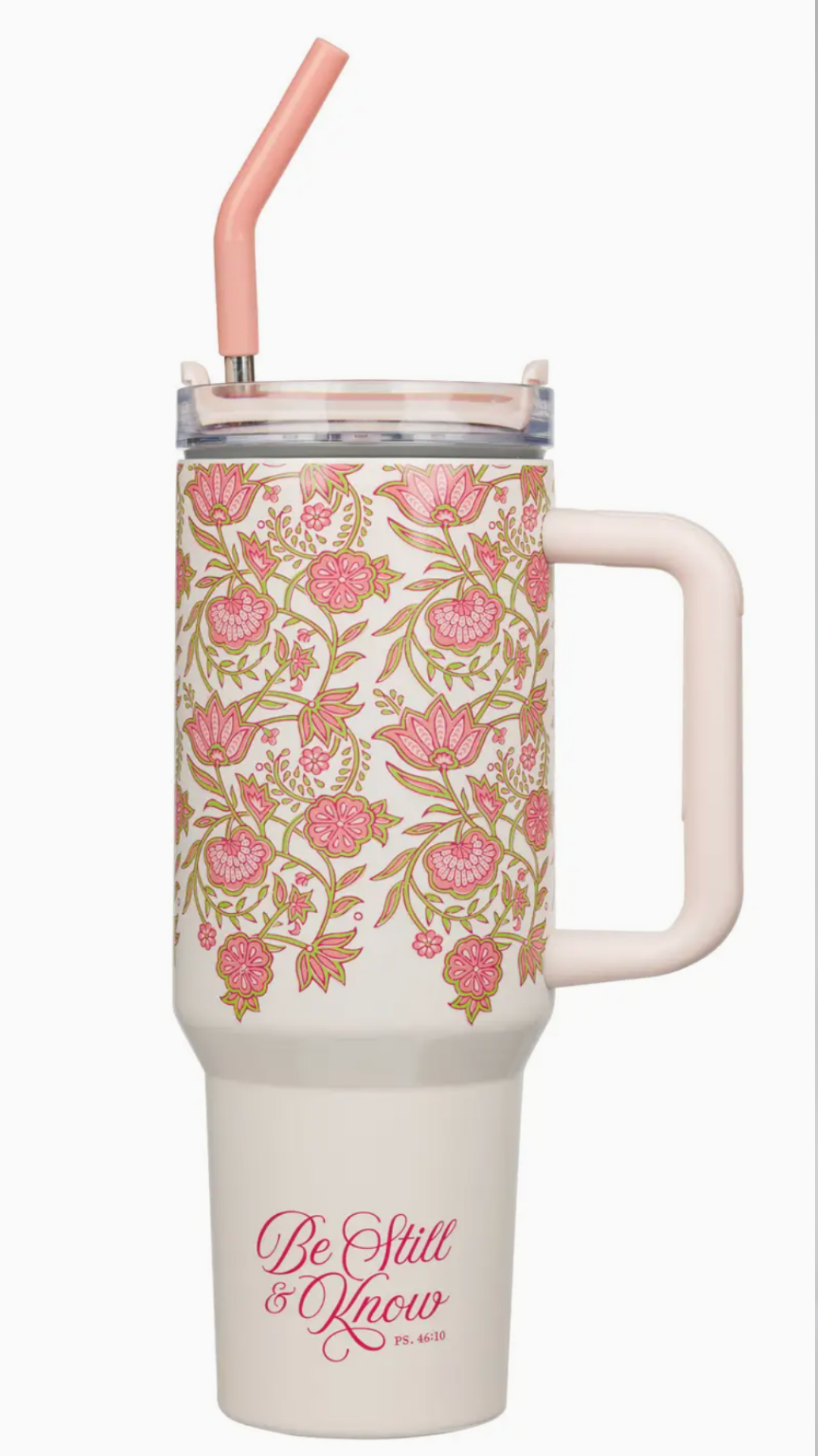 umbler W/Straw Ss Pink Be Still Ps. 46:10 Chic by Taj