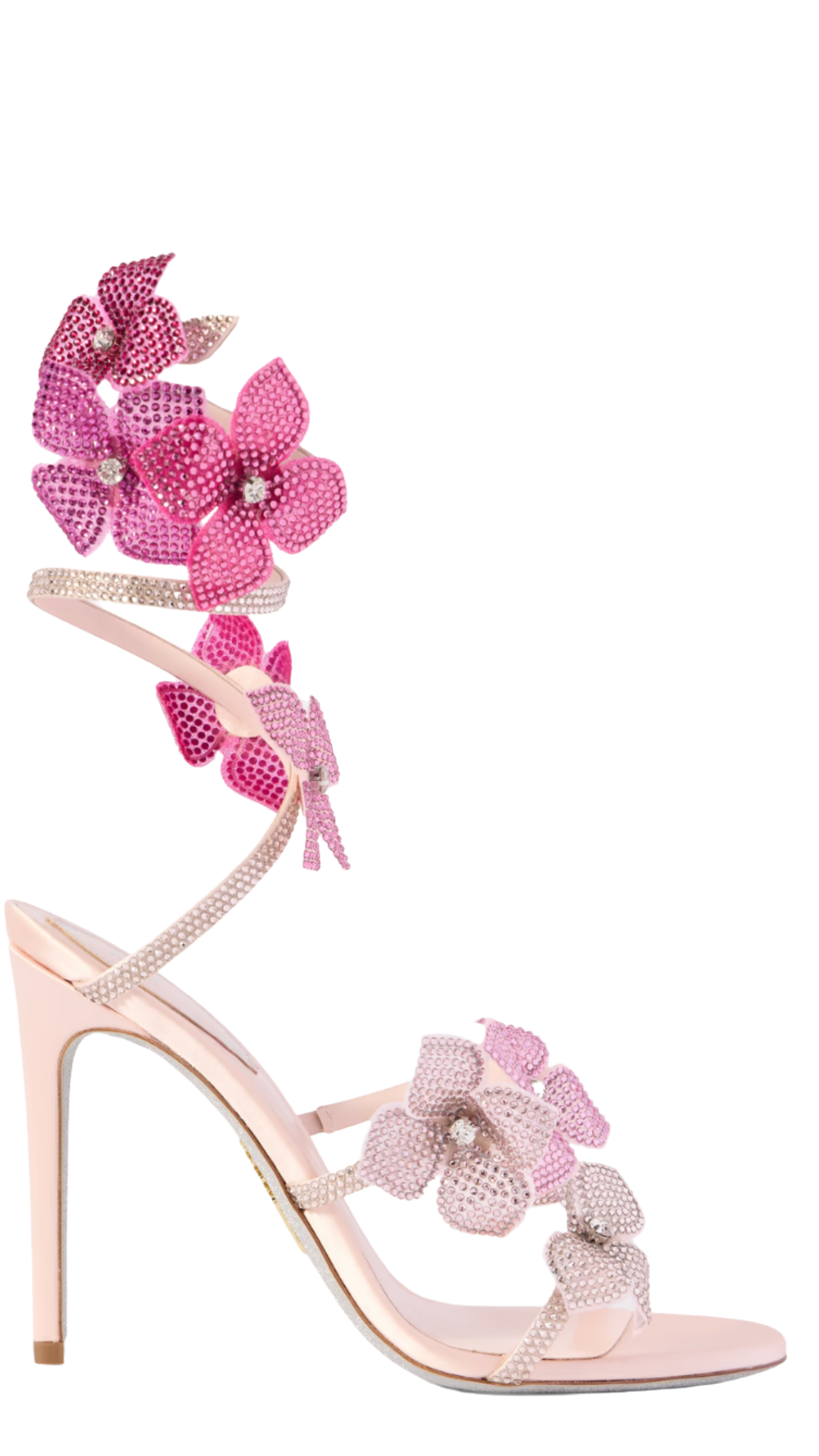 Crystal-embellished Satin Sandals In Pink