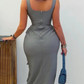 Rella Cargo Midi Dress (Grey) - Chic by Taj