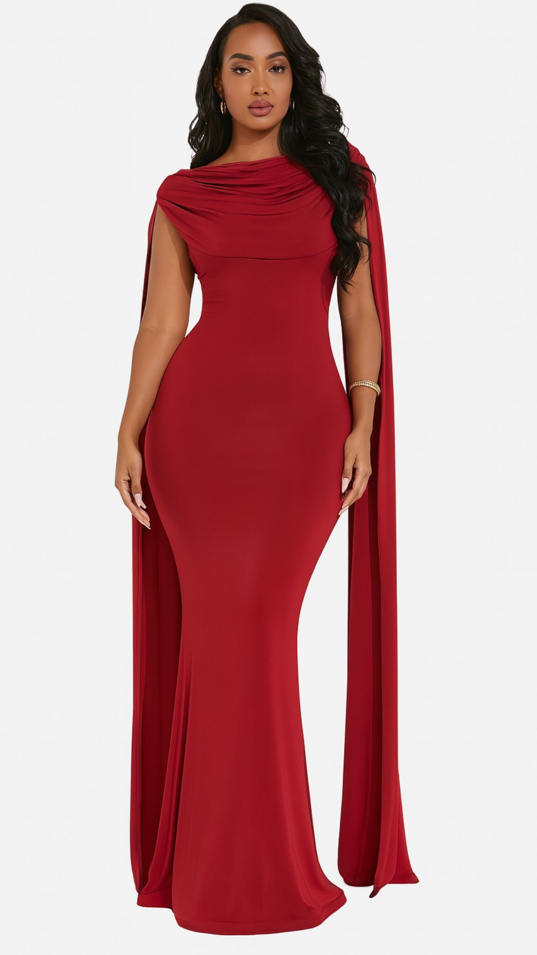 Cape Sleeve  Maxi Dress