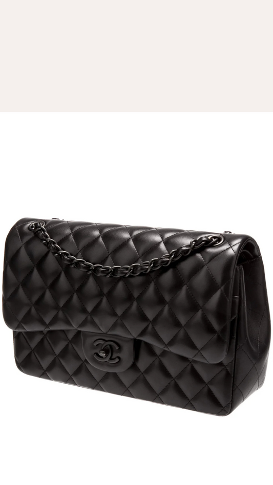 Black Double Flap Bag