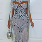 Crystal Gown (White/Emerald) - Chic by Taj