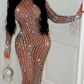 Crystal Dress (Brown/Silver) - Chic by Taj