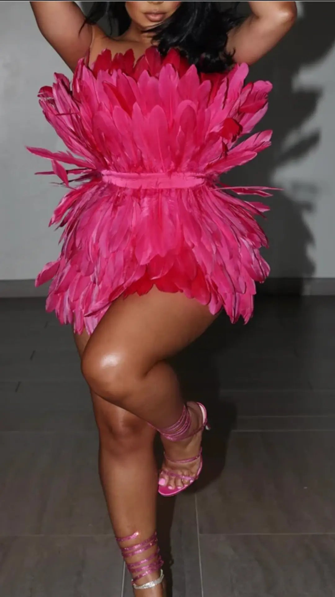 TAJ FEATHER N FLAIR DRESS.   ( ship next day ) - Chic by Taj