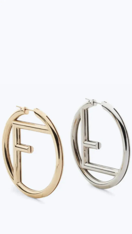 TAJ F LOGO EARRINGS    ( SHIP NEXT DAY ) - Chic by Taj