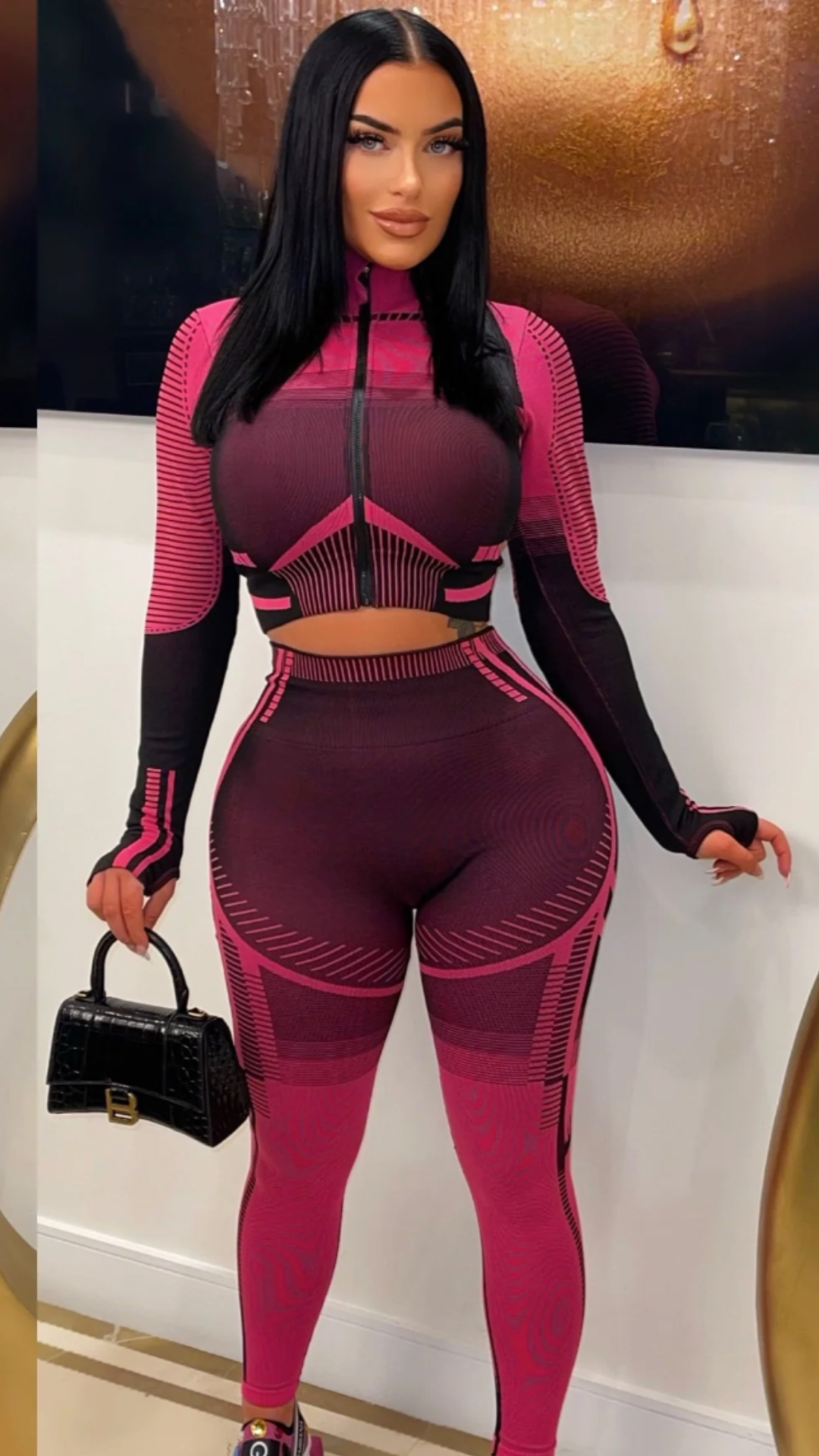 Taj ombre sport leggings set (Black/nude) - Chic by Taj