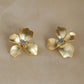 Gold Flower Petal Stud Earring - Chic by Taj
