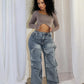 Couture Snap Jeans (Brown) - Chic by Taj