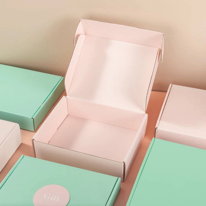 ByHome - 50pc, 3 size Pink corrugated cardboard mailing shipping box