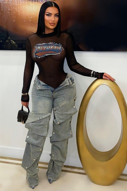 Couture snap jeans (Brown)