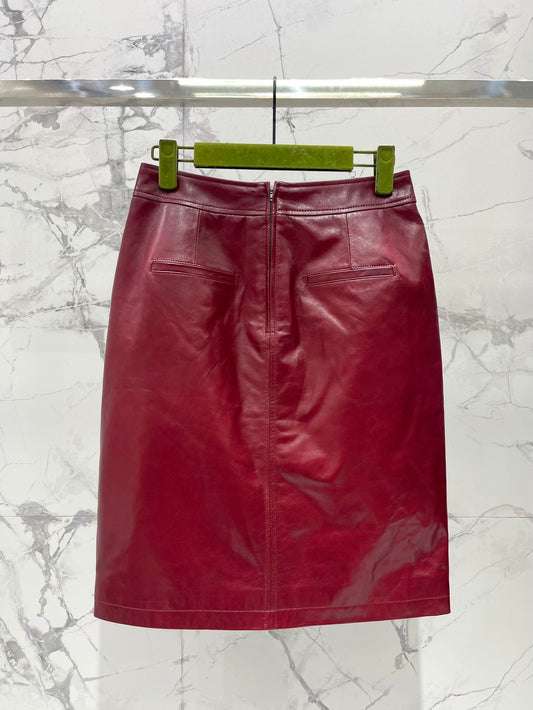GG Leather Skirt
