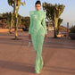 Backless Pleated Floor-Length Dress - Chic by Taj