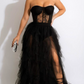 Tulle Lace Slit Dress - Chic by Taj