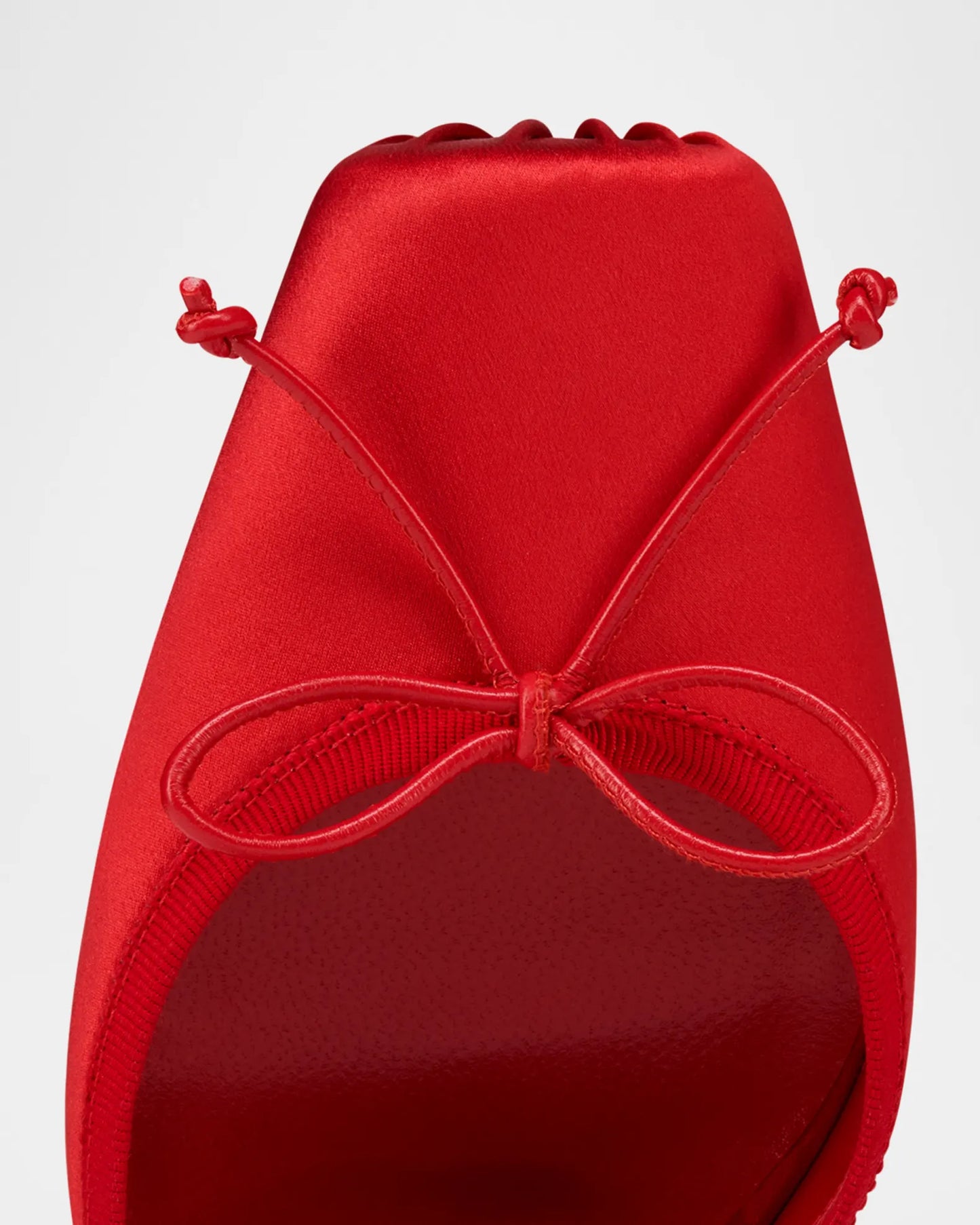 Silk Ankle-Tie Ballerina Pumps