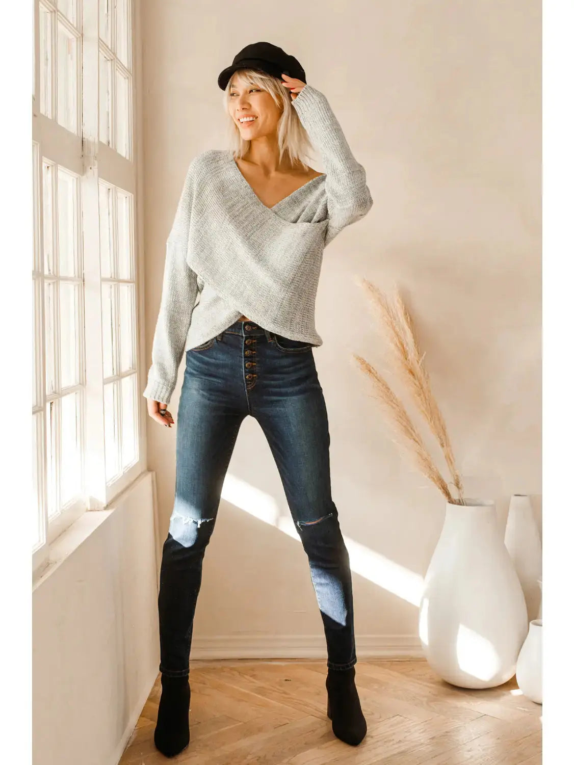 TAJ DENIM CUT PANTS - Chic by Taj