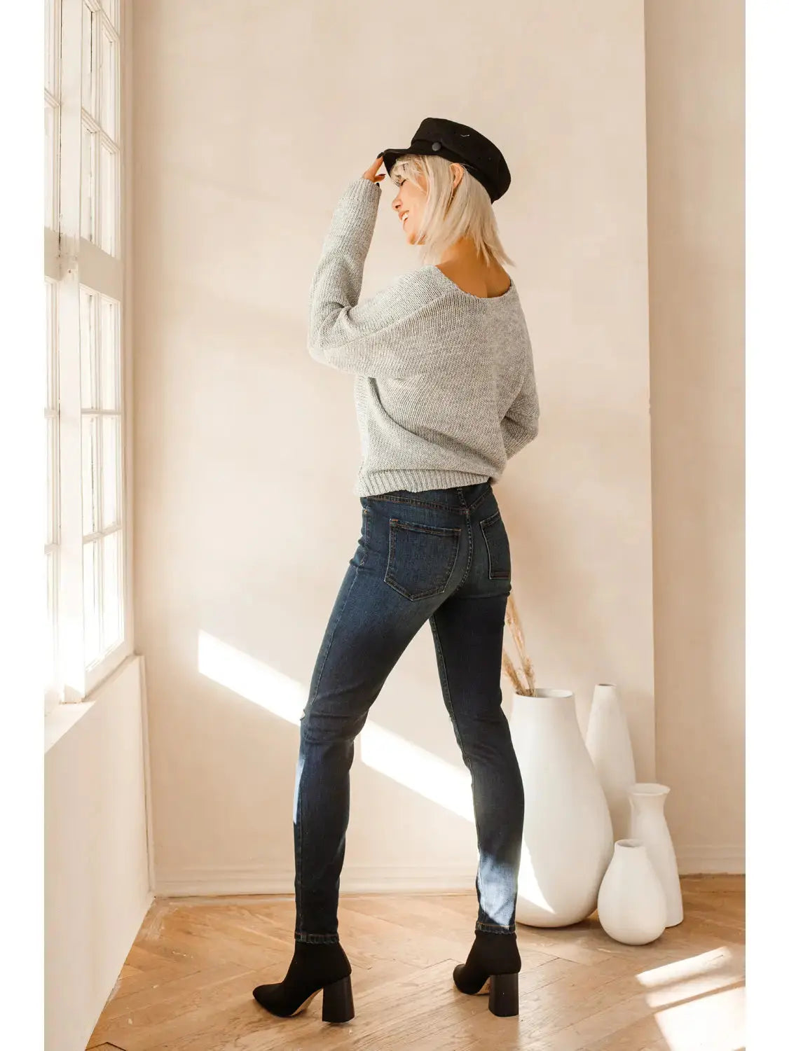 TAJ DENIM CUT PANTS - Chic by Taj