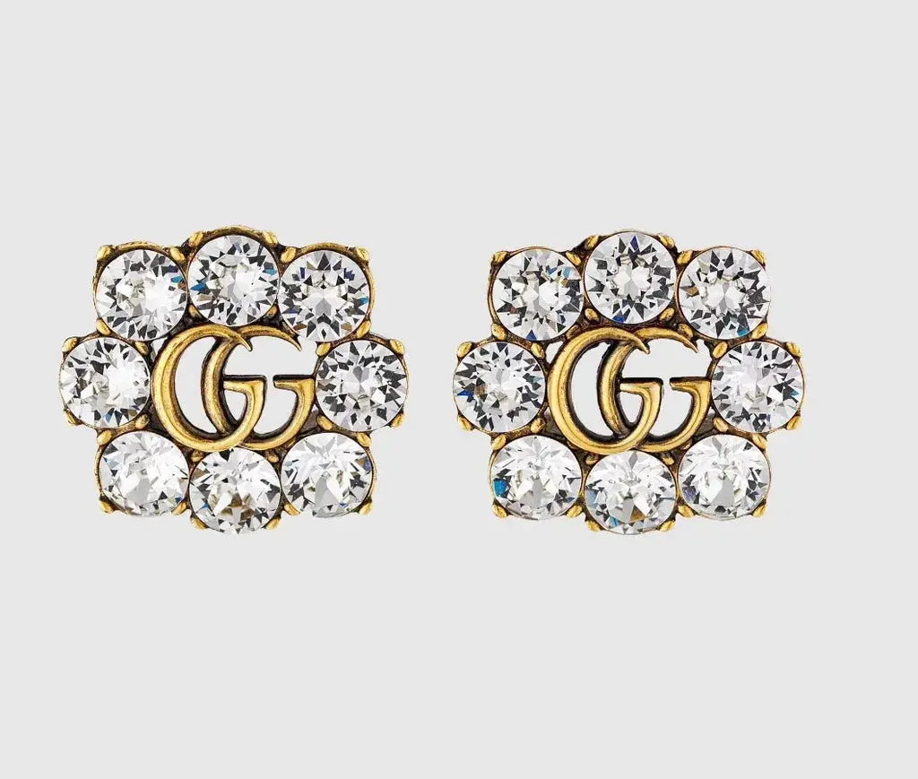 i Crystal Double G Earrings. ( ship next day ) - Chic by Taj